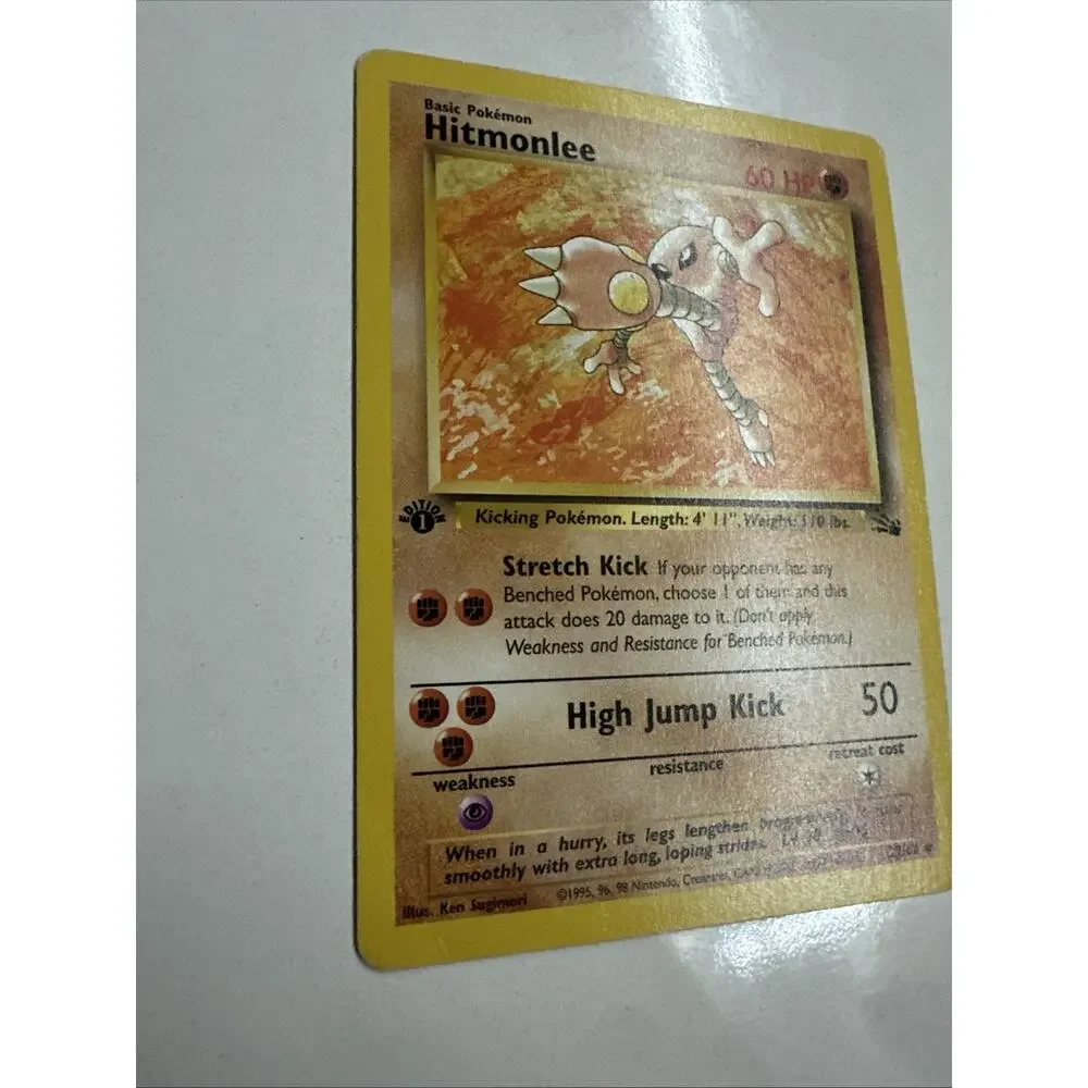 1999 Pokemon Fossil Hitmonlee 22/62 1st Edition Fighting Rare Non Holo WOTC MP